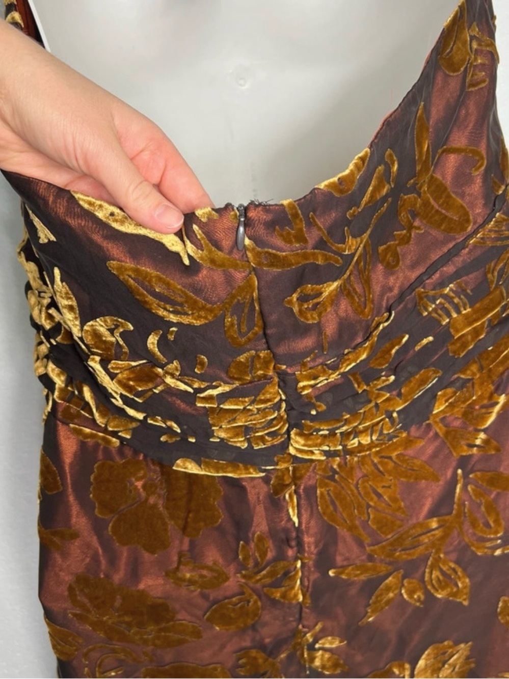 Vintage signature Robbie bee velvet burnout silk halter dress size 22W - Picture 6 of 7